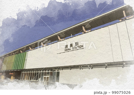 水彩画風　JR奈良駅　西口　奈良県奈良市 99075026