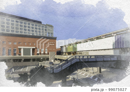 水彩画風 JR奈良駅 西口 奈良県奈良市 水彩画風 JR奈良駅 西口 奈良県奈良市 99075027