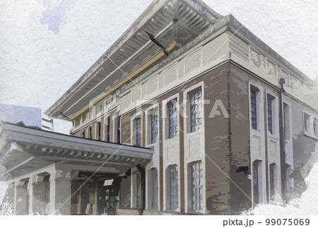 水彩画風 JR奈良駅 奈良市総合観光案内所 奈良駅二代目駅舎 奈良県奈良市 水彩画風 JR奈良駅 奈良市総合観光案内所 奈良駅二代目駅舎 奈良県奈良市 99075069