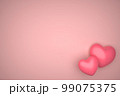 3D render, illustration.Red heart on pink background. heart icon, concept of like and love 99075375