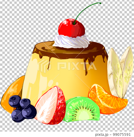 布丁有很多新鮮水果 99075591