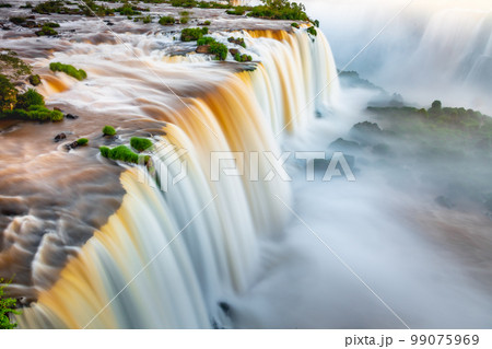 Iguacu falls on Argentina Side from southern Brazil side, South America 99075969