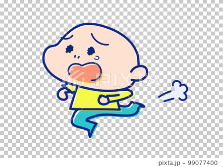 走って逃げるのイラスト 99077400