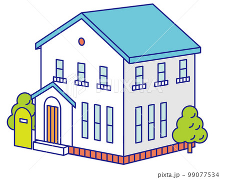 おしゃれでカラフルな立体モダン住宅 99077534