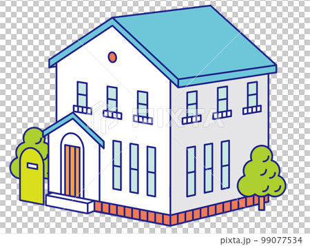 おしゃれでカラフルな立体モダン住宅 99077534