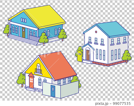 一套時尚多彩的立體現代房屋 99077535