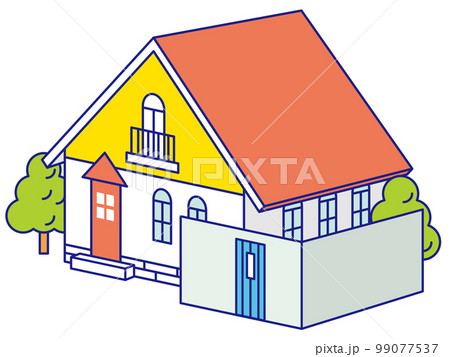 おしゃれでカラフルな立体モダン住宅 99077537