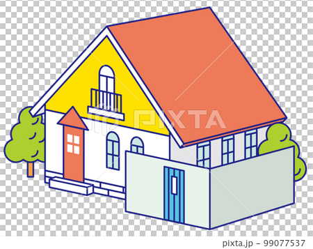 おしゃれでカラフルな立体モダン住宅 99077537