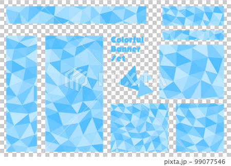 Banner set _ triangle mosaic _ light blue Banner set _ triangle mosaic _ light blue 99077546