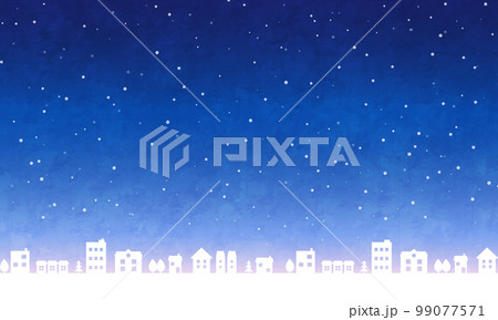 雪降る街並みのベクターイラスト背景 99077571