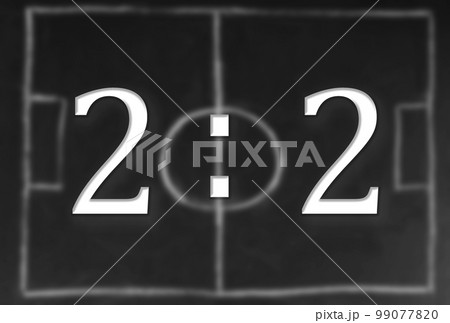 scoreboard with a score of 2:2. symbol of team sports scoreboard with a score of 2:2. symbol of team sports 99077820