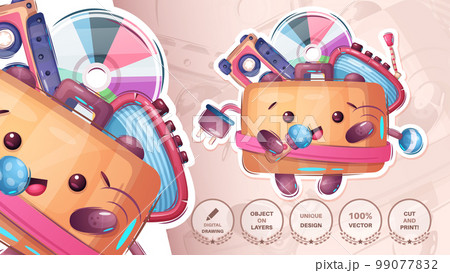 Travel and leisure baggage - cute sticker 99077832
