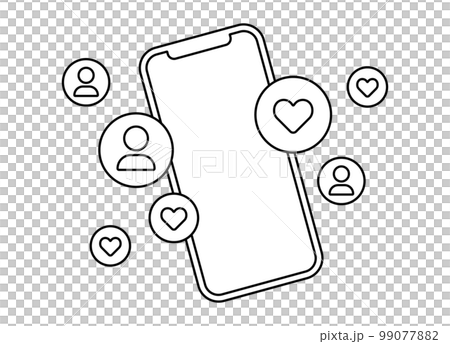 智能手機和類似的追隨者標記矢量圖 99077882