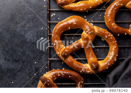 Freshly baked homemade pretzels 99078140