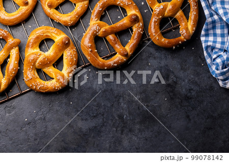 Freshly baked homemade pretzels Freshly baked homemade pretzels 99078142