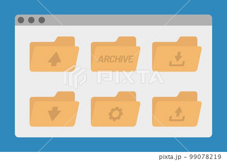 desktop interface window with folders isolated simple ui vector flat illustration desktop interface window with folders isolated simple ui vector flat illustration 99078219