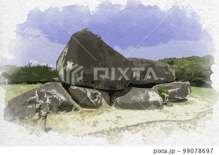 水彩画風 石舞台古墳 奈良県明日香村 水彩画風 石舞台古墳 奈良県明日香村 99078697