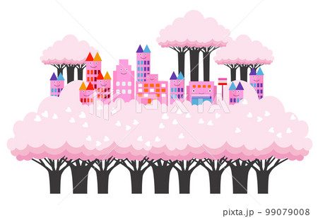 桜咲く春の美しい街並みと暮らしの風景 桜咲く春の美しい街並みと暮らしの風景 99079008