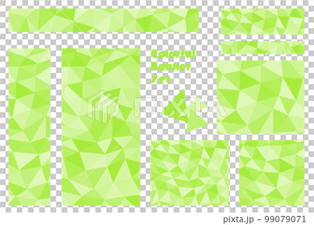 Banner set _ triangle mosaic _ yellow green 99079071