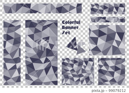 Banner set _ triangle mosaic _ dark blue Banner set _ triangle mosaic _ dark blue 99079212