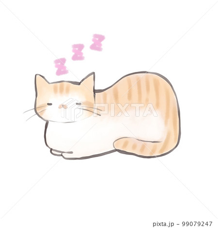 眠る猫_睡眠記号つき 眠る猫_睡眠記号つき 99079247