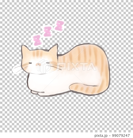 眠る猫_睡眠記号つき 眠る猫_睡眠記号つき 99079247