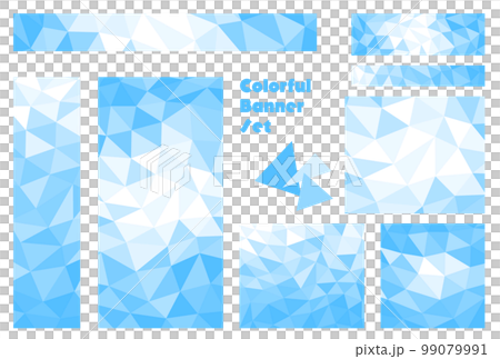 Banner set _ triangle mosaic _ light blue 99079991