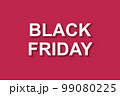 Black Friday white text with shadow on red magenta background. 99080225