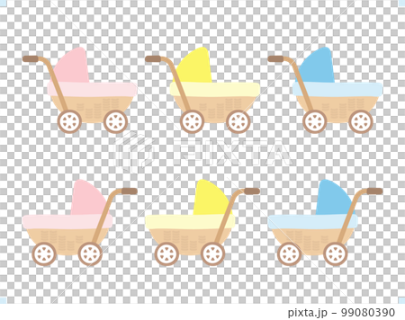 嬰兒車插畫素材無描邊 99080390