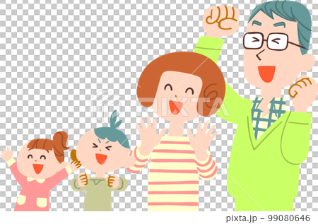 幸福家庭上半身朝左 無輪廓 99080646