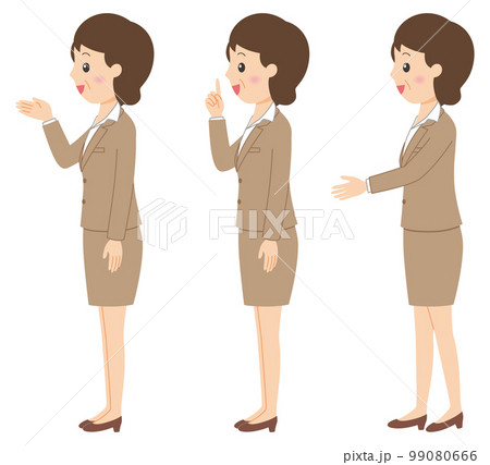 横向きスーツ女性2-4 99080666