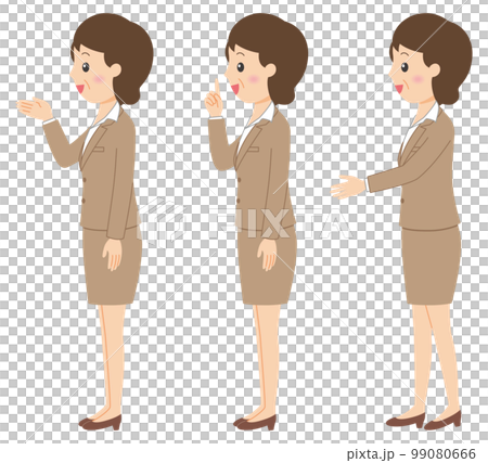 横向きスーツ女性2-4 99080666