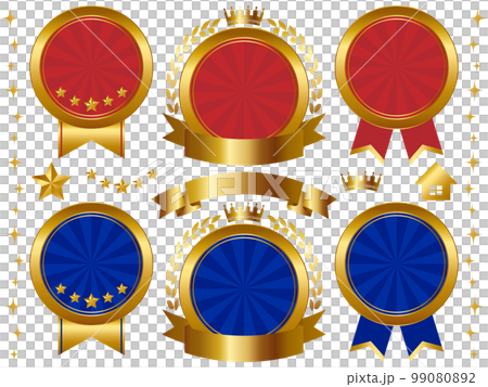 Luxury emblem 6 types and decoration set red & blue Luxury emblem 6 types and decoration set red & blue 99080892