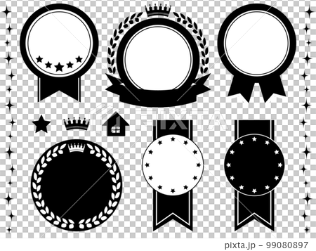 Luxury emblem 6 types and decoration set Monotone Luxury emblem 6 types and decoration set Monotone 99080897