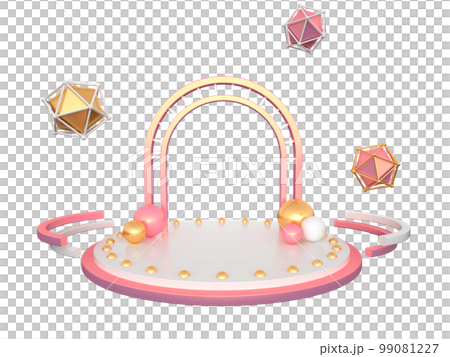 3d rendering pink product display stand element 3d rendering pink product display stand element 99081227