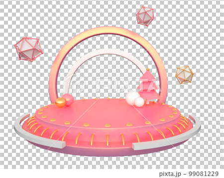 3d rendering pink product display stand element 3d rendering pink product display stand element 99081229