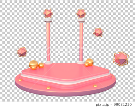 3d rendering pink product display stand element 99081230