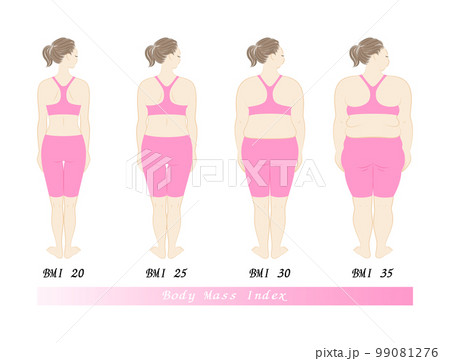 若い美人女性のダイエット前とダイエット後の体型変化のイラスト BMI ベクター 若い美人女性のダイエット前とダイエット後の体型変化のイラスト BMI ベクター 99081276