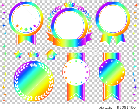 Rainbow emblem and decoration set white 99081490