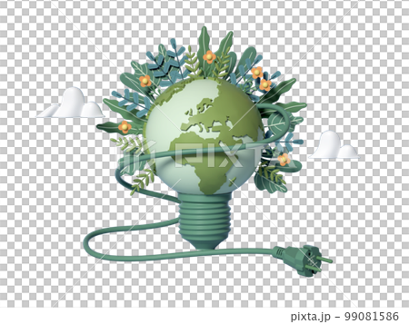 3d 渲染地球一小時插圖元素 3d 渲染地球一小時插圖元素 99081586