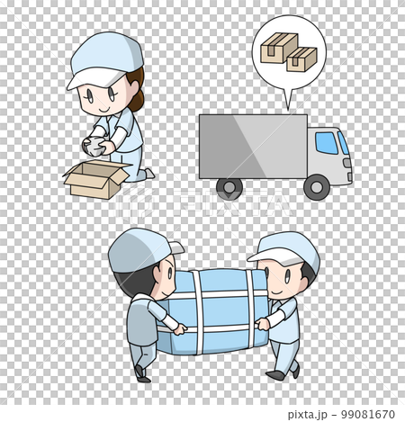 引っ越し業者のイラスト 99081670