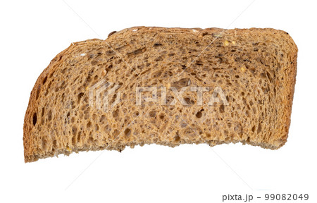 dried slice of brown wholegrain bread cutout dried slice of brown wholegrain bread cutout 99082049