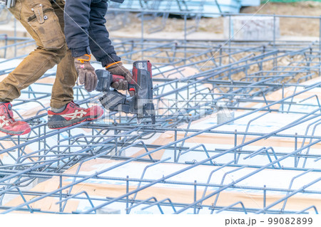 鉄筋結束機　基礎工事　スラブ配筋 99082899