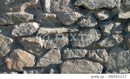 Stone wall texture background - grey stone siding with different sized stones. Part of a stone wall, for background or texture. Texture of a stone wall. Stone wall texture background - grey stone siding with different sized stones. Part of a stone wall, for background or texture. Texture of a stone wall. 99083257