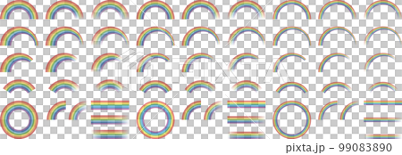 A set of 54 types of 7-color rainbows 99083890