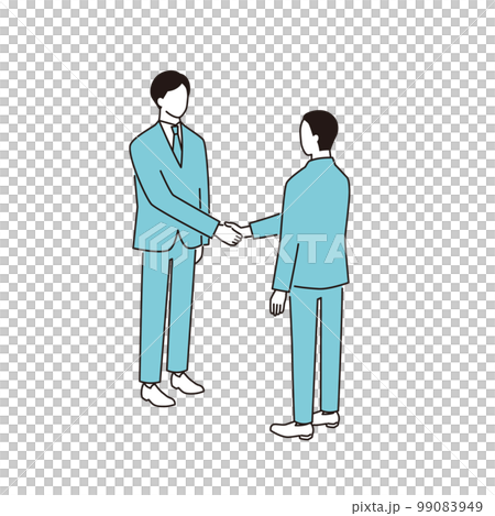 握手をするビジネスマンと採用が決まった男性 99083949