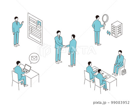 様々な就職活動シーンのセット 99083952