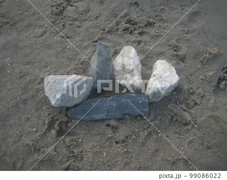 The beach sand with stone background photo 99086022