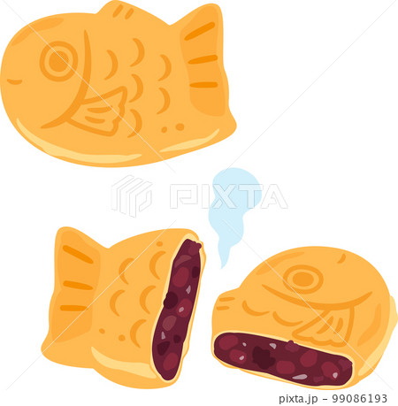 半分に割ったたい焼き 99086193