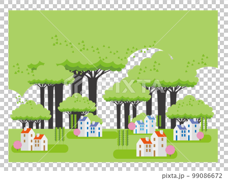 Urban development that blends nature and houses where people can live brightly. 99086672